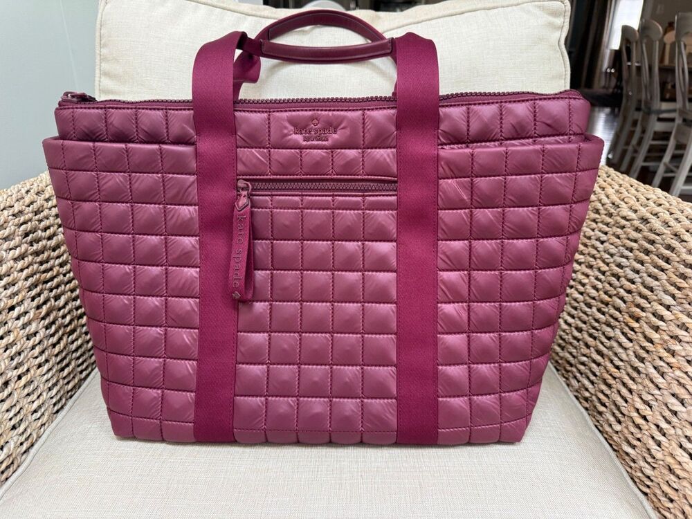 Kate Spade Camden Extra Large Quilted Tote - Blackberry Preserves